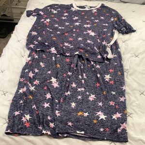 Dkny pajamas set pant & shirt. Blue navy  stars set soft